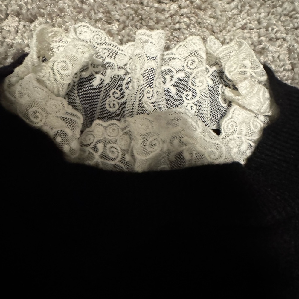 Autumn Cashmere Black Sweater with White Trim - Picture 4 of 5